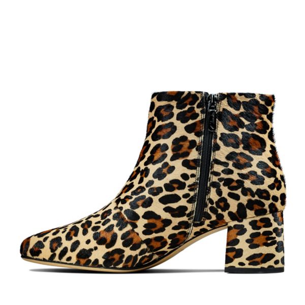 Clarks Womens Sheer Flora Ankle Boots Leopard | UK-3745962